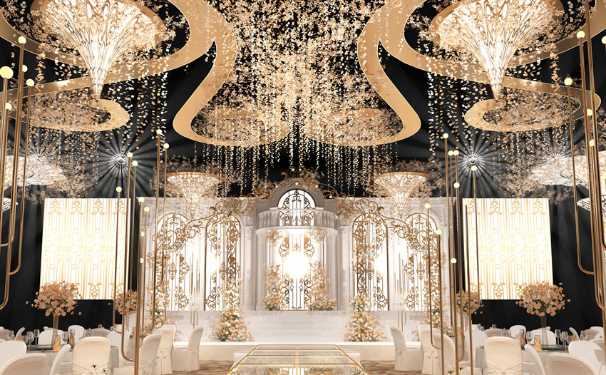 大武口花木兰喜事汇金色大厅效果展示